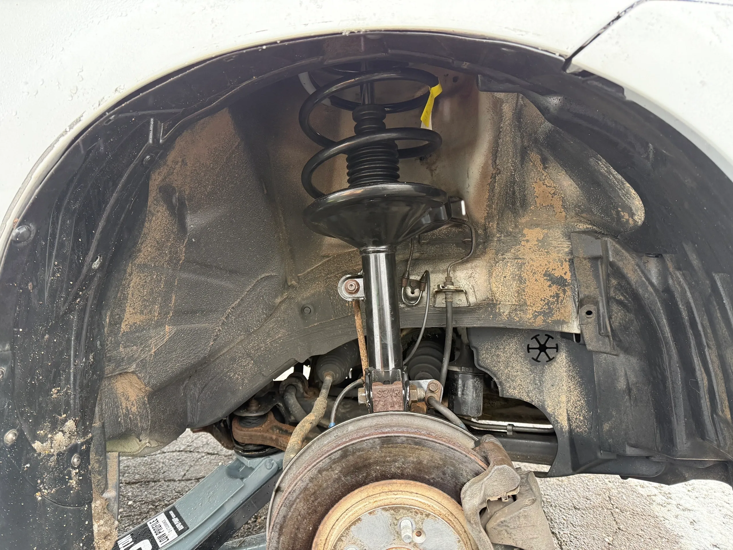 Vehicle wheel well and suspension