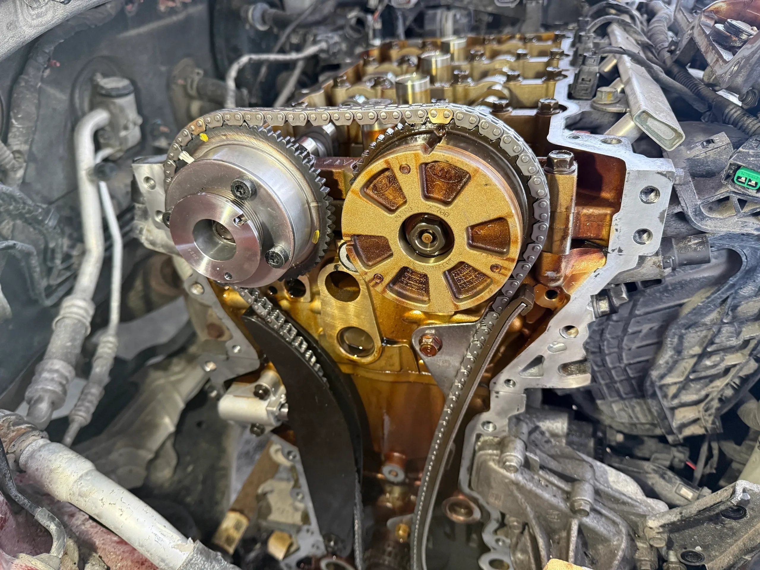 Detailed view of engine gears