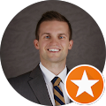 Businessman headshot and star symbol