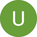Green circle with white letter U